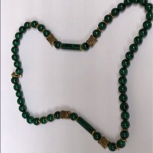 Vintage Malachite and Gold Necklace REDUCED